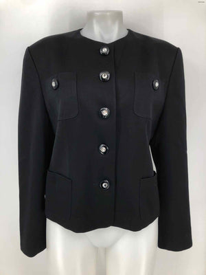 LOUIS FERAUD Black Rhinestone Blazer Women Size MEDIUM (M) Jacket