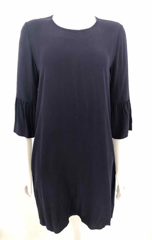 EILEEN FISHER Navy Silk 3/4 Sleeve Size X-SMALL Dress