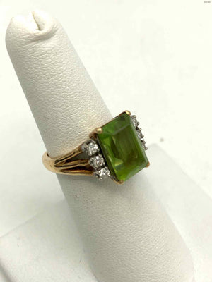 Diamond Peridot 14k-Ring Sz 6