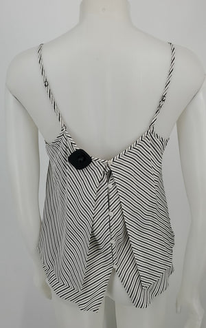 JOIE White Black Silk Striped Cami Size X-SMALL Top