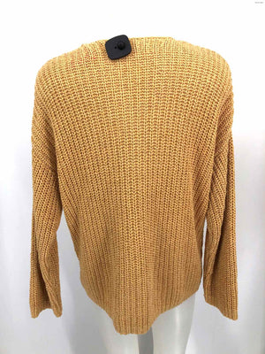 VELVET by GRAHAM & SPENCER Tan Crochet V-Neck Longsleeve Size MEDIUM (M) Sweater