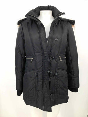 DKNY Black Down Blend Detachable Hood Women Size Petite M (M) Jacket