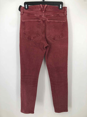 VERONICA BEARD Burgundy Denim Button Fly Size 28 (S) Jeans