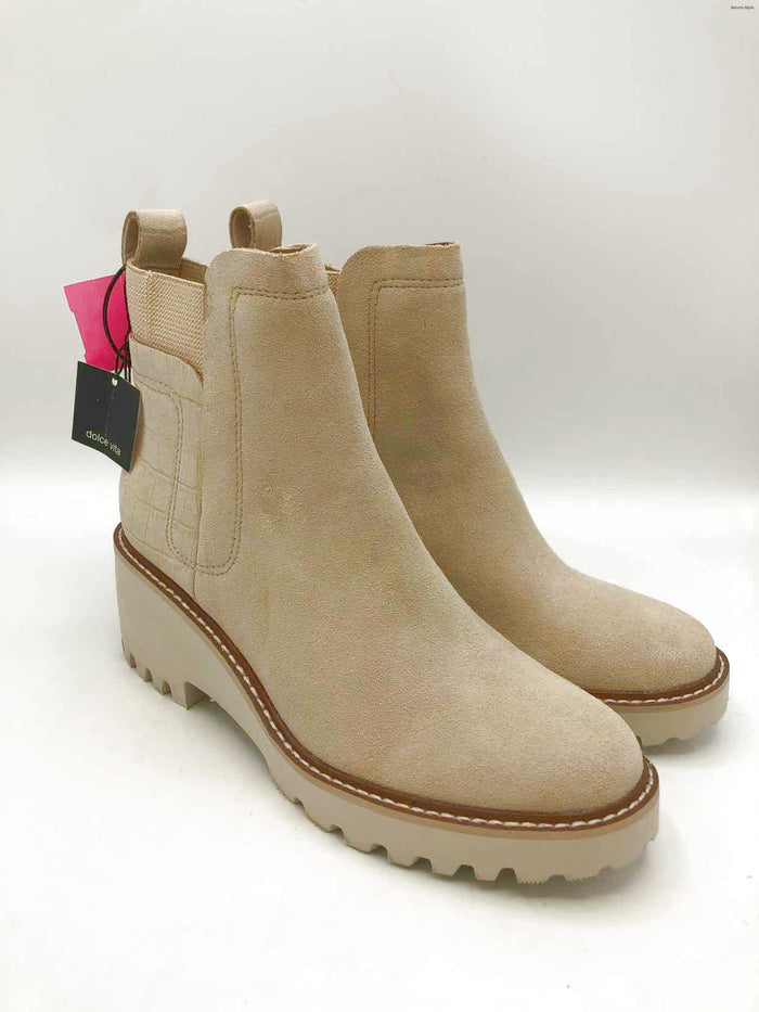 DOLCE VITA Beige Suede Ankle Boot Shoe Size 7 Boots