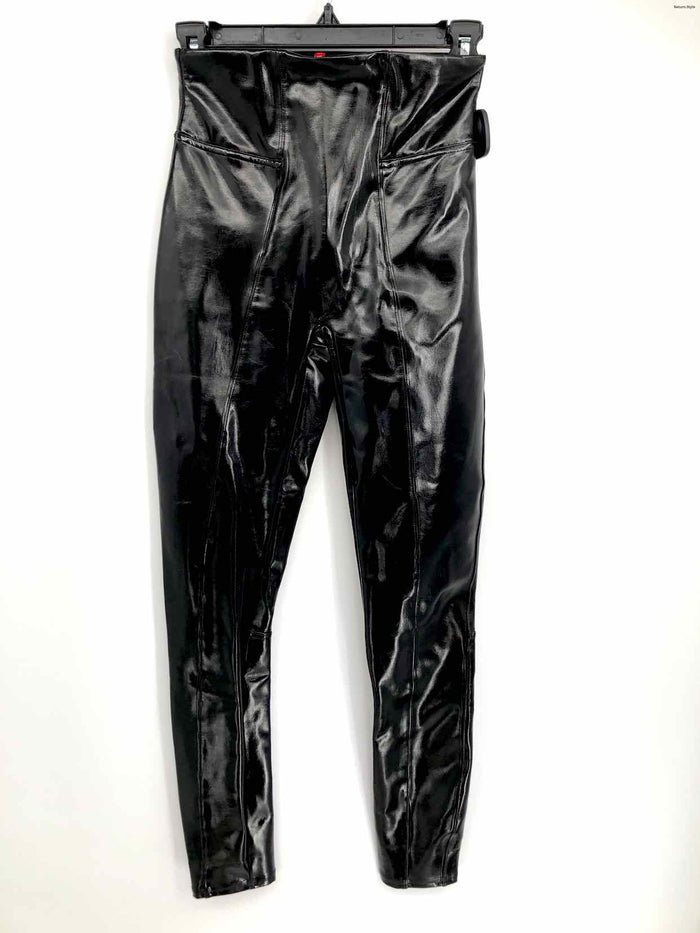 SPANX Black Faux Patent Leather Legging Size X-SMALL Pants