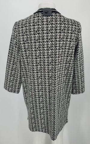 JOSEPH RIBKOFF White Black Houndstooth Coat Women Size 8  (M) Jacket