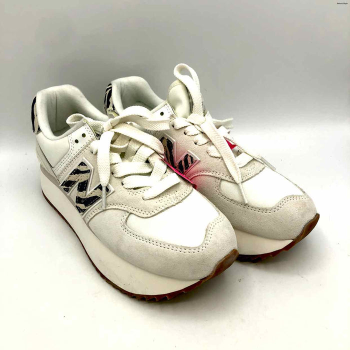 NEW BALANCE Off White Gray Animal Print Platform Shoe Size 9 Shoes