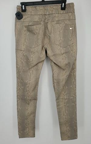 FLOG Tan Gray Reptile Pattern Elastic waist Size 28 (S) Pants