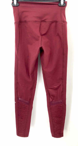 ALO Burgundy Ribbed Trim Longsleeve Size SMALL (S) Activewear Bottoms