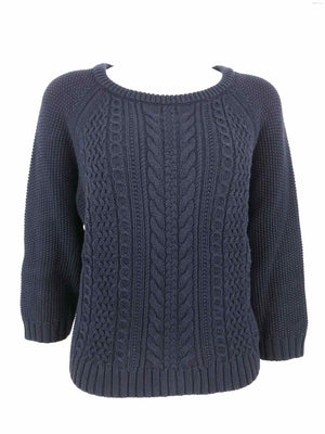 J CREW Navy Cotton Cable knit Pullover Size SMALL (S) Sweater