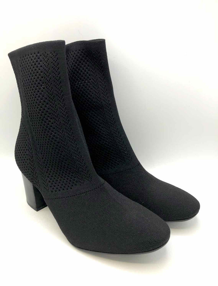 BORN Black Knit 3" Chunky Heel Shoe Size 9-1/2 Boots