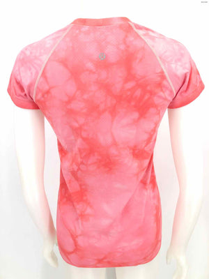 LULULEMON Pink Tie Dyed Short Sleeves Size 10  (M) Activewear Top