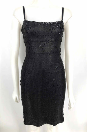 BCBG Black Gray Sequined Spaghetti Strap Size X-SMALL Dress