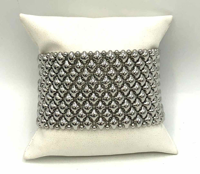 Sergio Gutierrez Silver Plated Mesh Bracelet