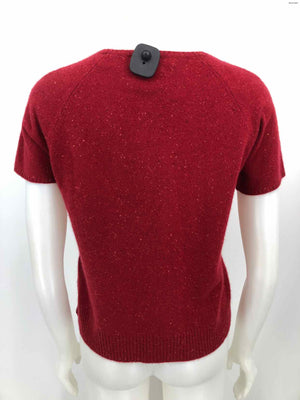 VALERIE STEVENS Red Cashmere Speckled Short Sleeves Size LARGE  (L) Sweater