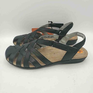 JBU Black Faux Leather Criss Cross Sandal Shoe Size 8-1/2 Shoes