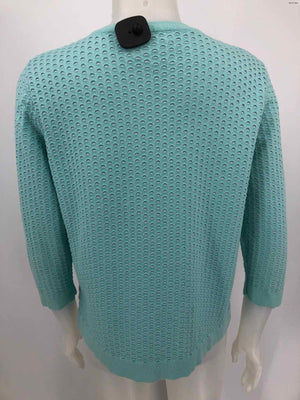 SUNDANCE Turquoise White Knit Cardigan Size LARGE  (L) Sweater