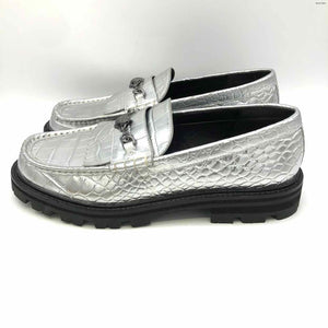 KURT GEIGER Silver Leather Mock Croc Loafer Shoe Size 41 US: 10 Shoes