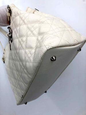 DIOR Beige Silver Quilted Tote Purse