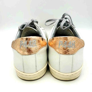 P448 White Rose Gold Leather Italian Made Sneaker Shoe Size 39 US: 8-1/2 Shoes