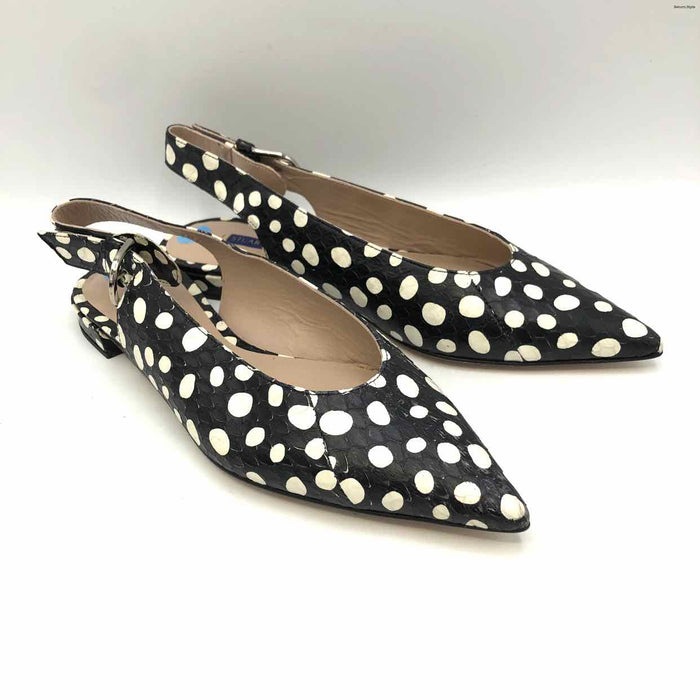 STUART WEITZMAN Black Cream Leather Polka Dot Shoe Size 6 Shoes