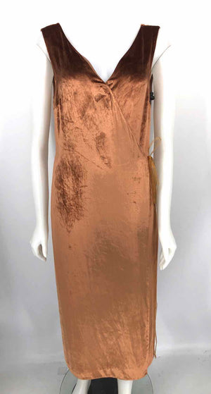 VINCE Tan Velvet Wrap Size MEDIUM (M) Dress