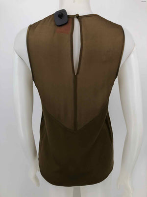 M. PATMOS Olive Silk Sheer Top Size MEDIUM (M) Top