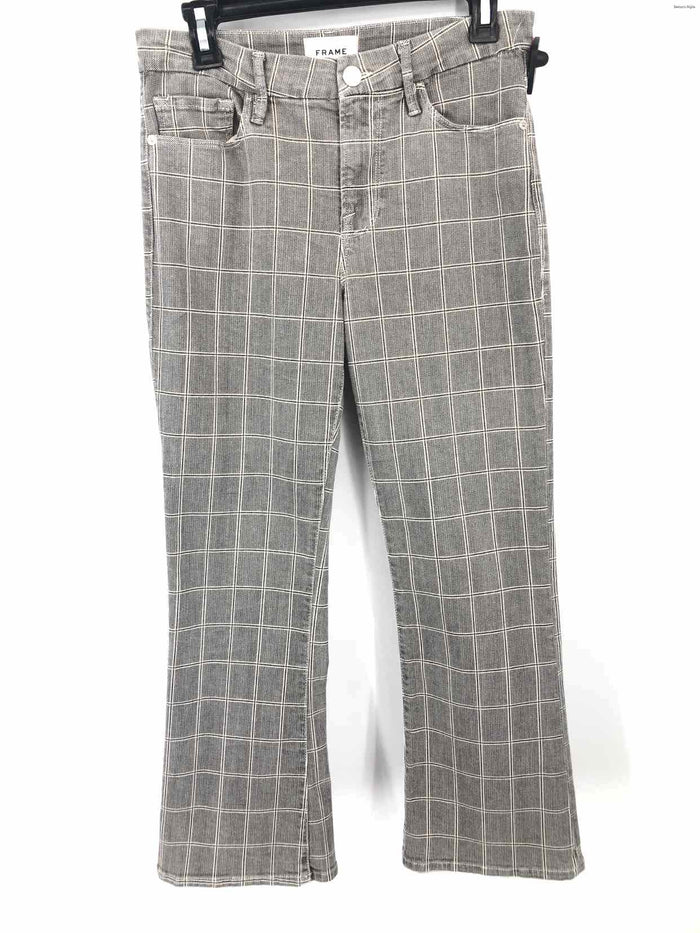 FRAME Gray White Plaid Size 28 (S) Pants