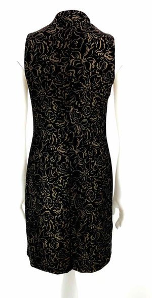 TOMMY HILFIGER Black Gold Print Tank Size 4  (S) Dress