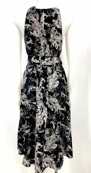 L'AGENCE Black Cream Silk Floral Sleeveless Size SMALL (S) Dress