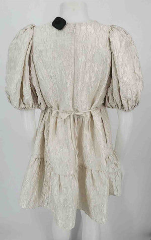 & OTHER STORIES Ivory Textured Puff Sleeves Size 10  (M) Dress