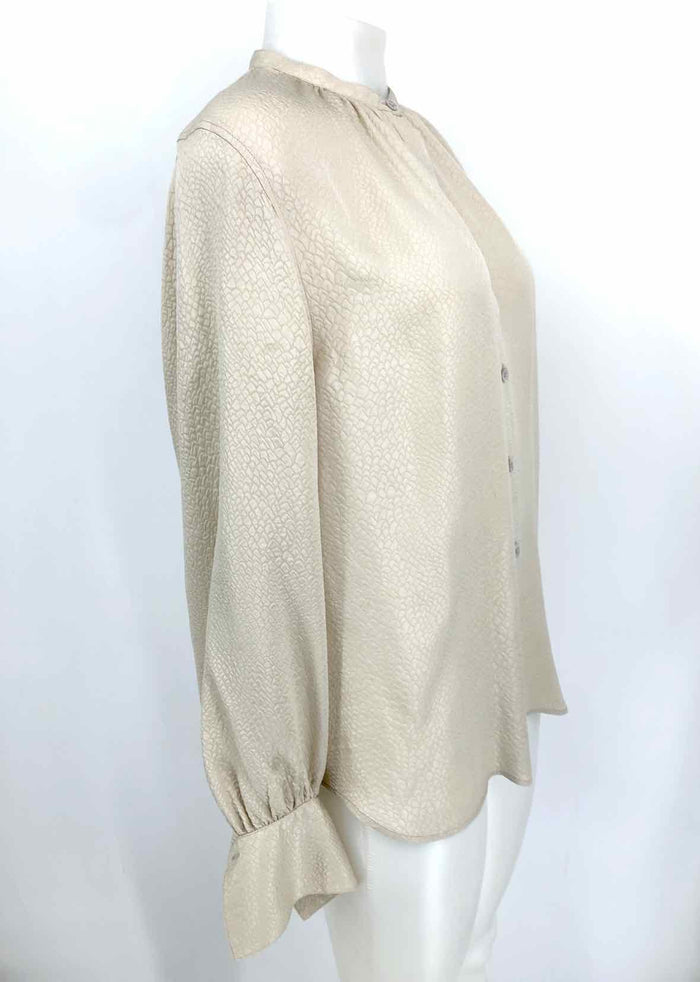 EQUIPMENT Ivory Silk Textured Longsleeve Size SMALL (S) Top