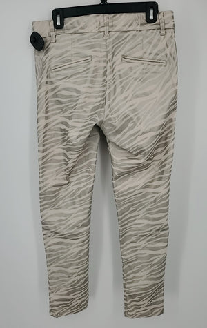 FLOG Cream Silver Zebra Print Size 28 (S) Pants