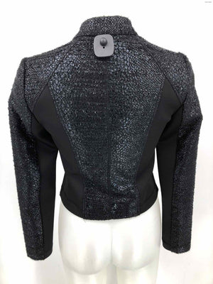 RACHEL ROY Black Sparkle Side Zipper Women Size SMALL (S) Jacket