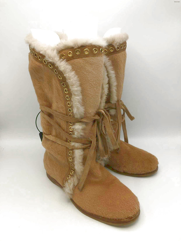 JIMMY CHOO Tan Fur Made in Italy Boot Shoe Size 37 US: 7 Shoes