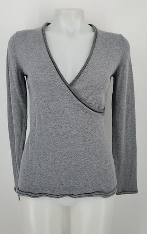 BRAZEAU TRICOT Gray Cotton & Cashmere Longsleeve Size SMALL (S) Top