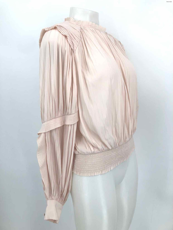 JOIE Lt Pink Pleated Longsleeve Size MEDIUM (M) Top