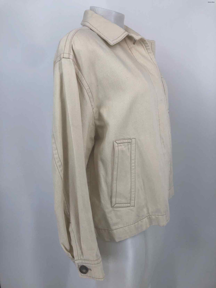 VINCE Beige Cotton Blend Women Size MEDIUM (M) Jacket