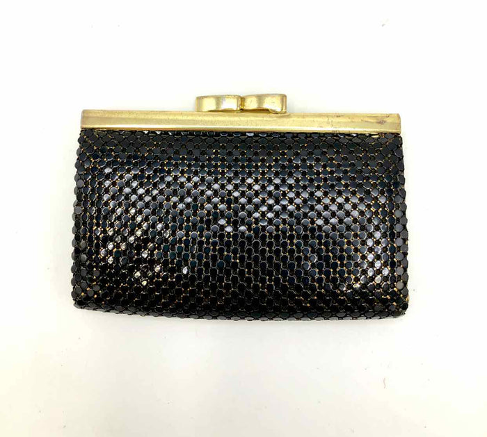 WHITING & DAVIS Black Gold Mesh Vintage Key Pouch Wallet