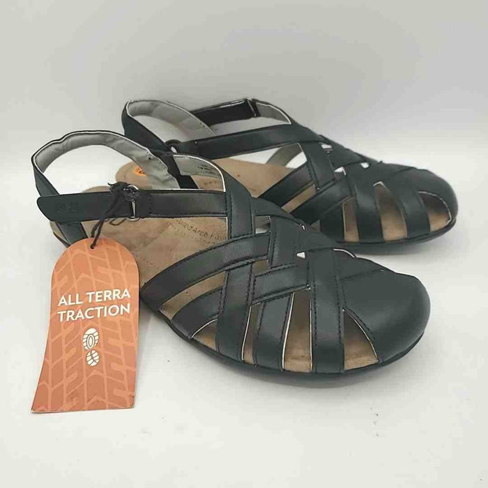 JBU Black Faux Leather Criss Cross Sandal Shoe Size 8-1/2 Shoes