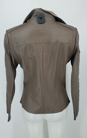 TROUVE Lt Brown Leather Drape Front Women Size MEDIUM (M) Jacket