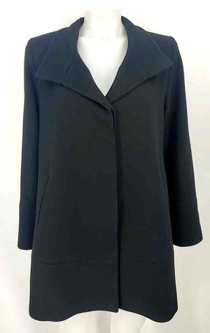 FLEURETTE Black Wool & Cashmere Trench Coat Women Size 12  (L) Jacket