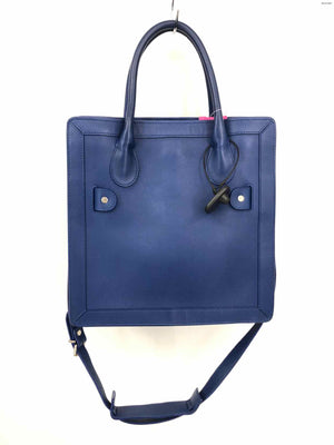 PROENZA SCHOULER Blue Silver Leather Satchel w/Crossbody Strap Purse