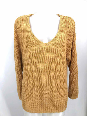 VELVET by GRAHAM & SPENCER Tan Crochet V-Neck Longsleeve Size MEDIUM (M) Sweater