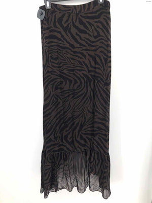 BA&SH Brown Black Animal Print Asymmetrical Size SMALL (S) Skirt