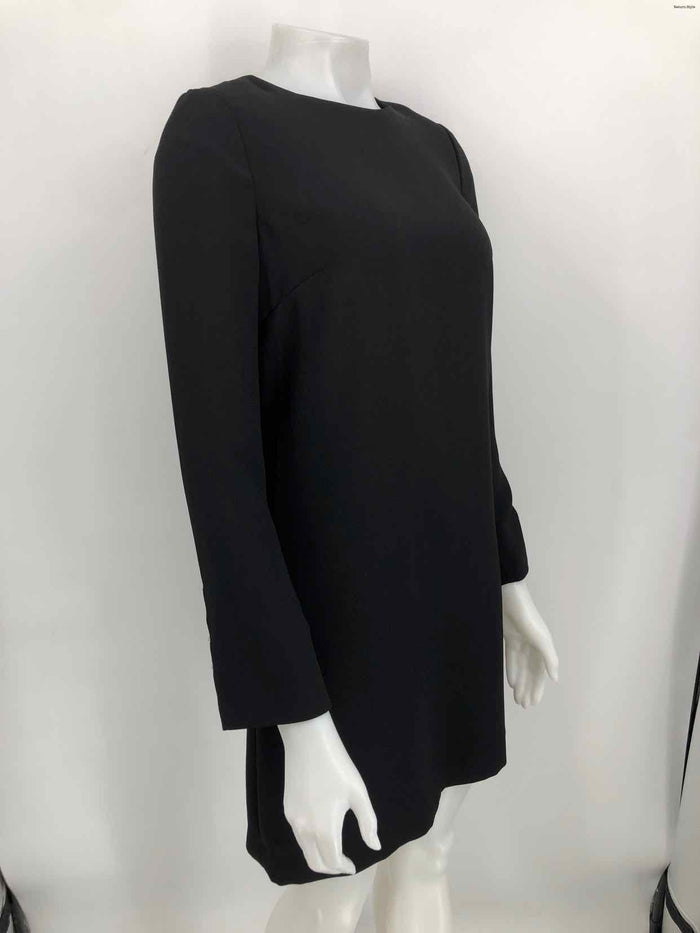 TALBOTS Black Rhinestone Trim Longsleeve Size 8 P (M) Dress