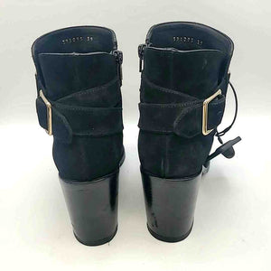 BALENCIAGA Black Goldtone Suede Chunky Heel Boot Shoe Size 39 US: 8-1/2 Shoes