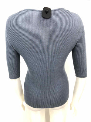 PERUVIAN CONNECTION Blue Gray Knit 3/4 Sleeve Size MEDIUM (M) Top