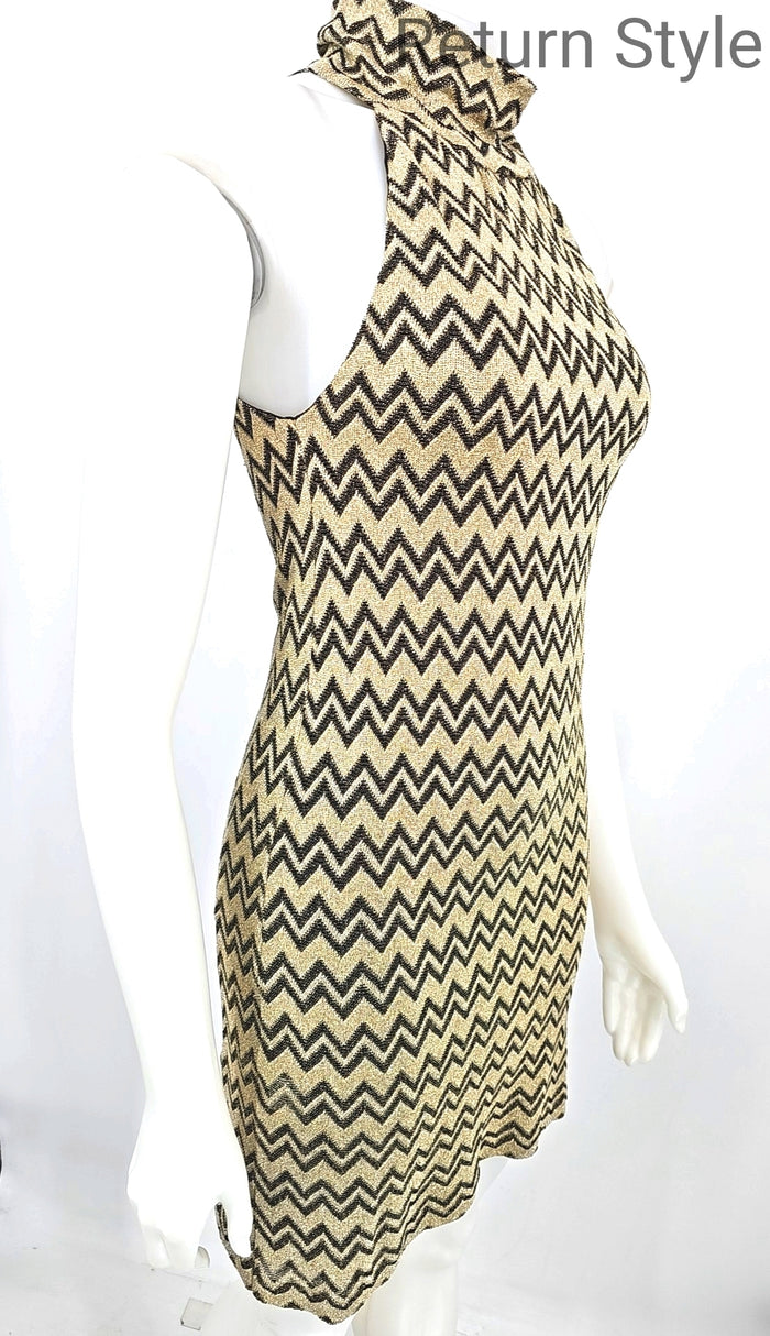 MISSONI Goldtone Black Sparkle Tank Size 4  (S) Dress