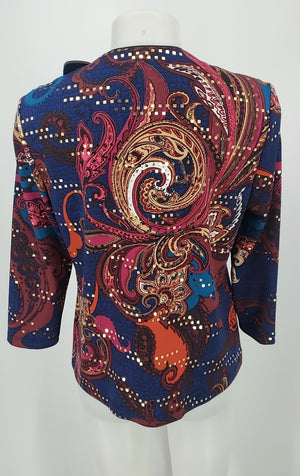 JOSEPH RIBKOFF Blue Pink Multi Longsleeve Women Size 10  (M) Jacket